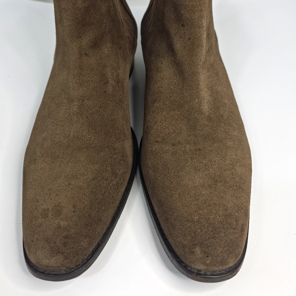 AllSaints Suede Chelsea Boots Tan Elastic Panel Pull On Size 44 US 11 - Picture 15 of 15
